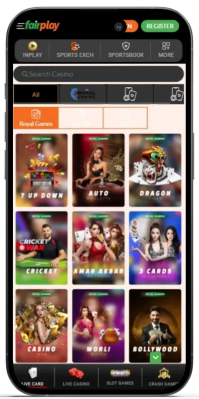 FairPlay live games screenshot